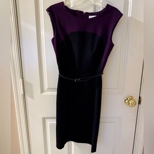 Calvin Klein Purple and Black Dress